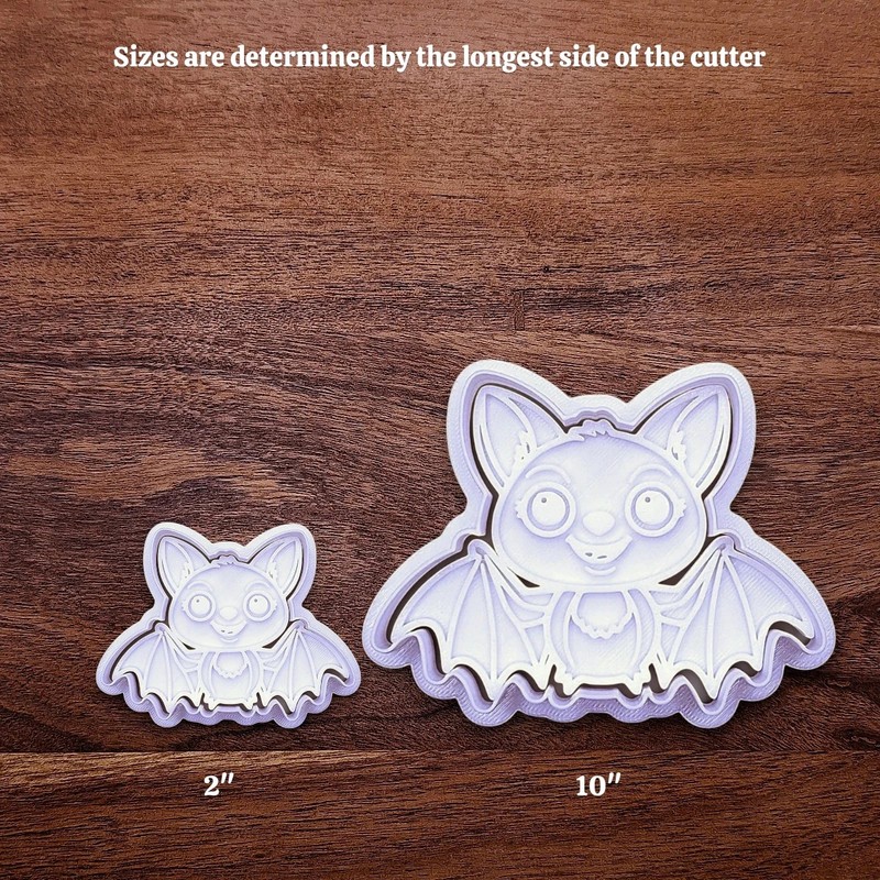 Halloween Bat Cookie Cutter Stamp Set: Cute Fall Clay Craft Fondant Baking Mold gallery