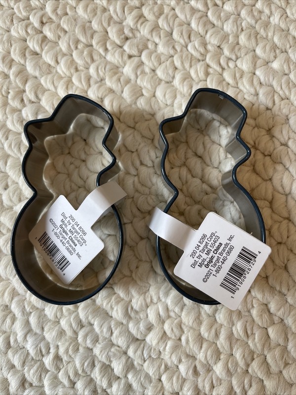 Snowman New 2pc Cookie Cutter Metal Top hat winter holiday Christmas snow 3.7x2 gallery