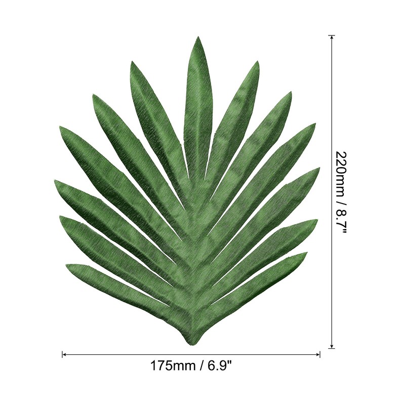 12Pcs 9" Green Palm Leaves Artificial Palm Leaves Faux Palm Fronds Style 24 gallery