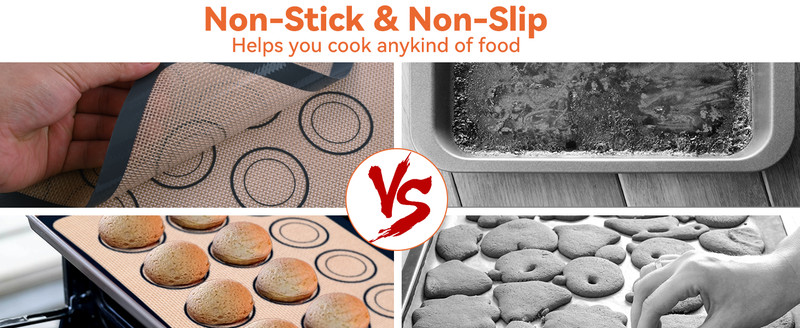 Silicone Baking Mat,Bread Baking Mats All-in-One Silicone Baking Mat Set - gallery