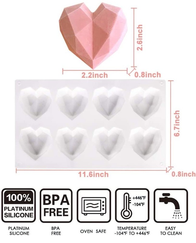 Silicone 3D Heart Shape Fondant Cake Chocolate Baking Mold Mould Modelling DIY gallery