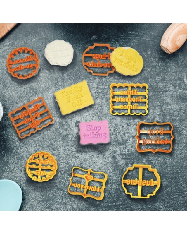 8Pcs Adult Cookie Molds with Funny Wishes, Funny Cookie Molds,Durable gallery