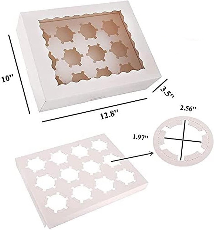 Rarapop 6 Pack Cupcake Boxes for 12 Cupcakes gallery