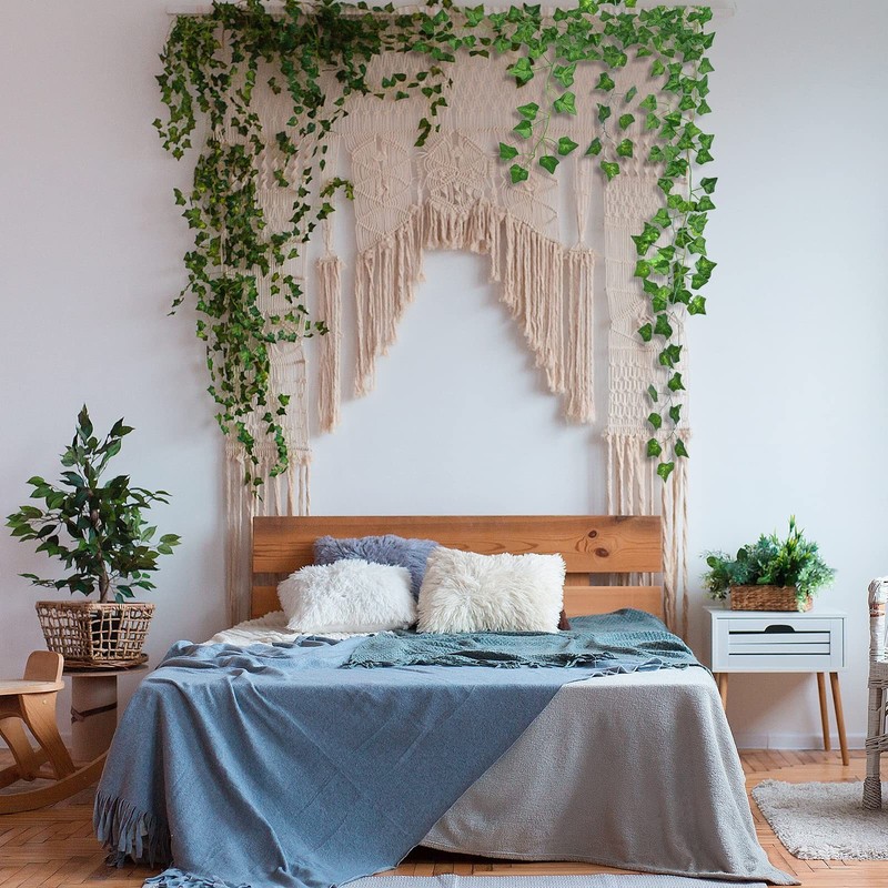 CQURE 120Pack 840Ft Artificial Ivy Fake Vines,Ivy Garland Greenery Garland Fake gallery