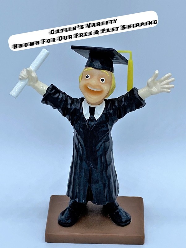 5″ Vintage 1981 Wilton Glad Graduate Cake Decoration Topper Boy w Blonde Hair