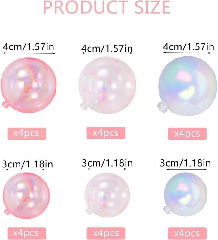 24 PCS Balls Cake Toppers Bubble Mini Balloon Topper Pearl Insert Cupcake DIY gallery