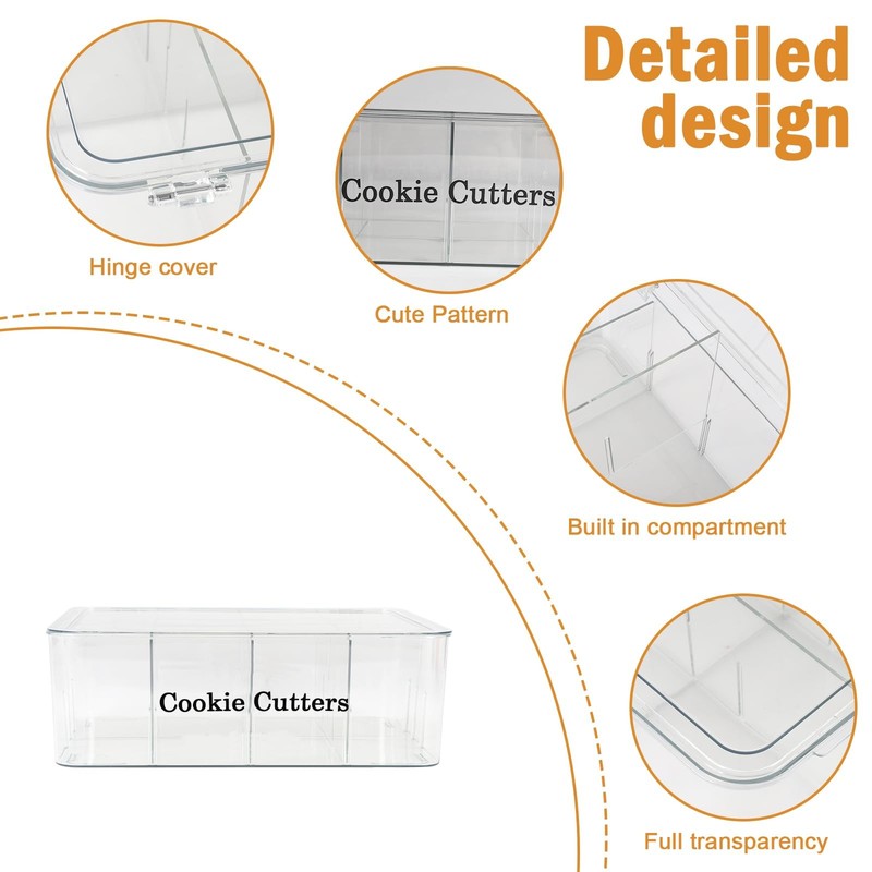 Cookie Cutter Tool Storage Box,Cake Decorating Supplies Accessories Bins,Baki... gallery
