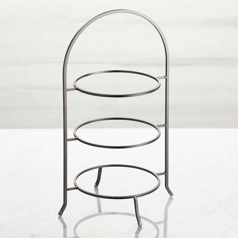 3 Tier Graphite Serving Plate Stand Frame High Tea Desserts Pizza Stand
