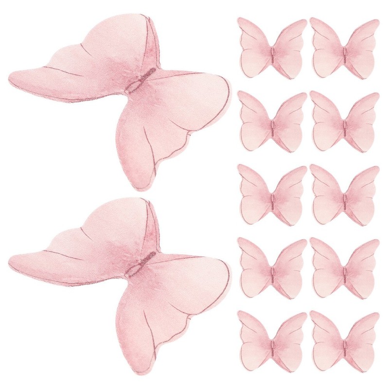 48Pcs Reusable Paper Butterfly Cake Decorations Assorted Color Birthday Toppers