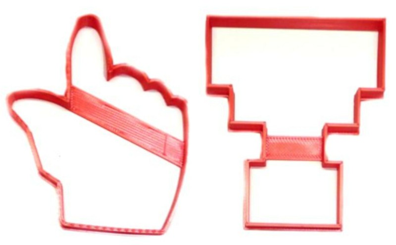 TEXAS TECH LOGO AND HAND GESTURE SIGNAL GUNS UP TTU TT COOKIE CUTTER USA PR1252