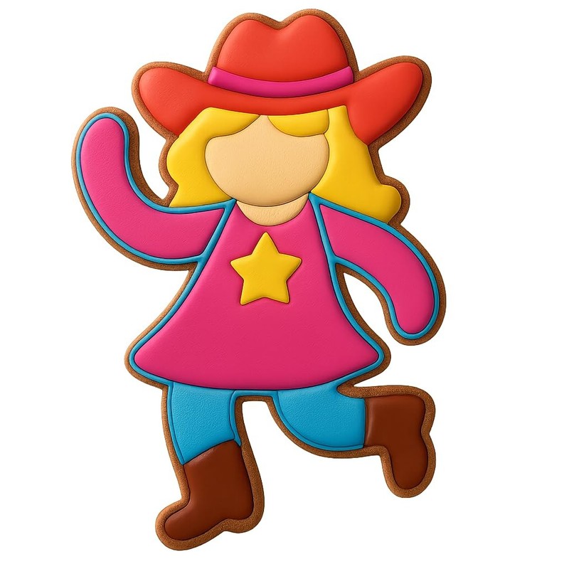 Groovy Moves Cowgirl Cookie Cutter & Stamp, Fondant & Clay - 4x3 gallery