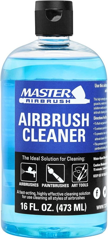 Master Airbrush Cleaner, 16-Ounce Pint Bottle - Fast Acting Cleaning...
