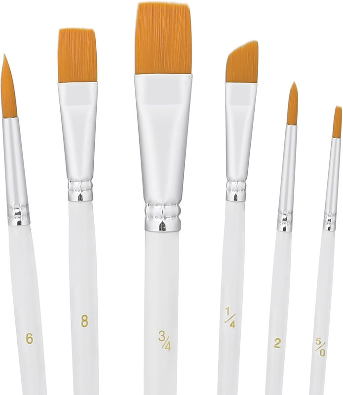 6PCS Cake Decorating Brushes Set Food Safe Dusting Paint Brushes for Glitter