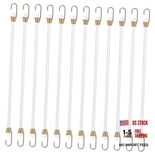 12PCS Small Bungee Cords with Hooks, Ymapinc 10 Inch White Rubber Straps for