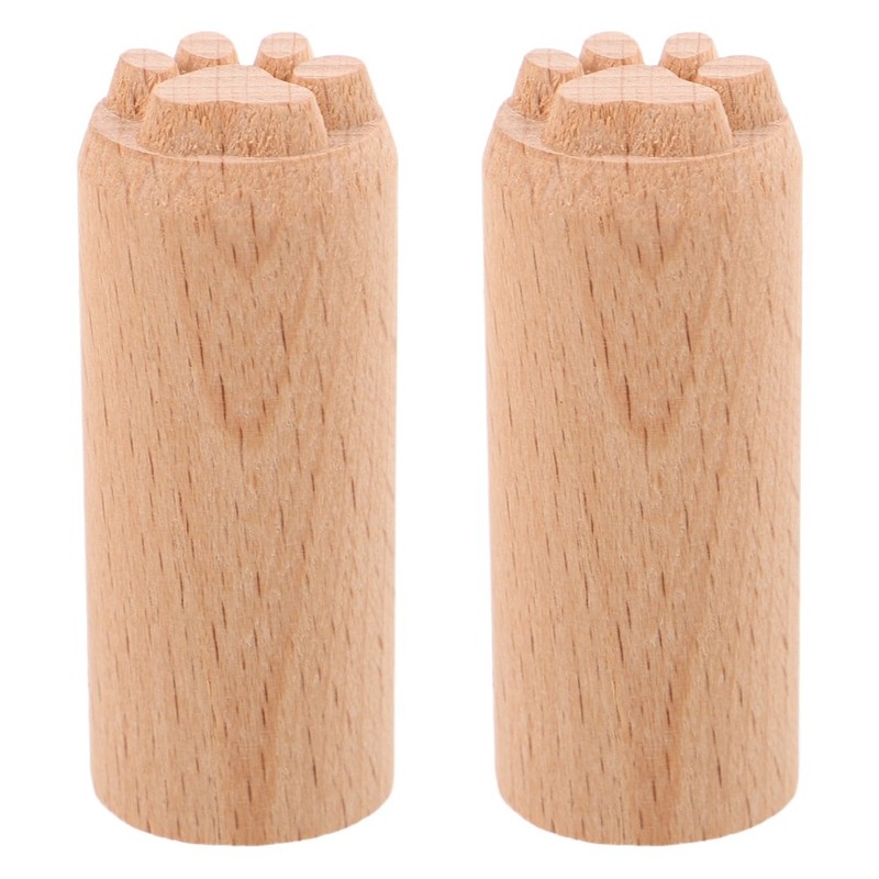 2Pcs Wooden Animal Paw Print Stamps for Baking Mooncake Dough Press Tools