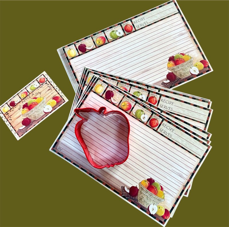 Apple Recipe Cards & Cookie Cutter Gift Set