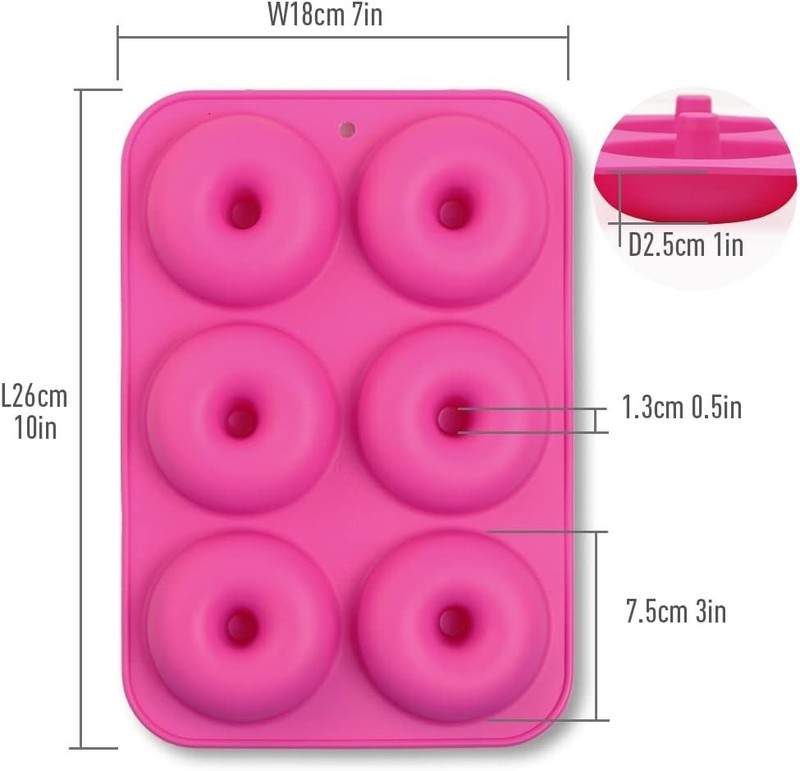 Elegant 3-Pack Silicone Donut Molds - Perfect for Family Baking Adventures gallery
