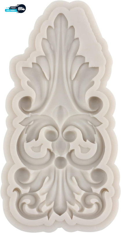 Baroque Style Curlicues Scroll Lace Silicone Fondant Molds Relief Flower Molds. gallery