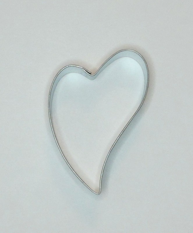 2⅞” Folk Heart Cookie Cutter Tin Steel Love Wedding Valentines Day Primitive