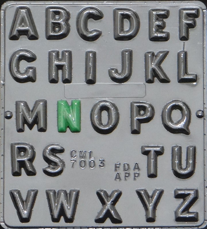 Alphabet 1 1/4″ Chocolate Candy Mold 7003 NEW