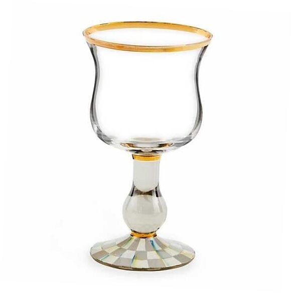 Stemmed Wine Glass, Decorative Wine Glassware, 16 Ounces, Gray Sterling Check