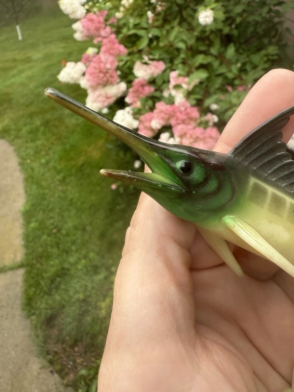 Vintage 1970s Wilton Plastic Fish Swordfish Fisherman Decoration Cake Topper gallery