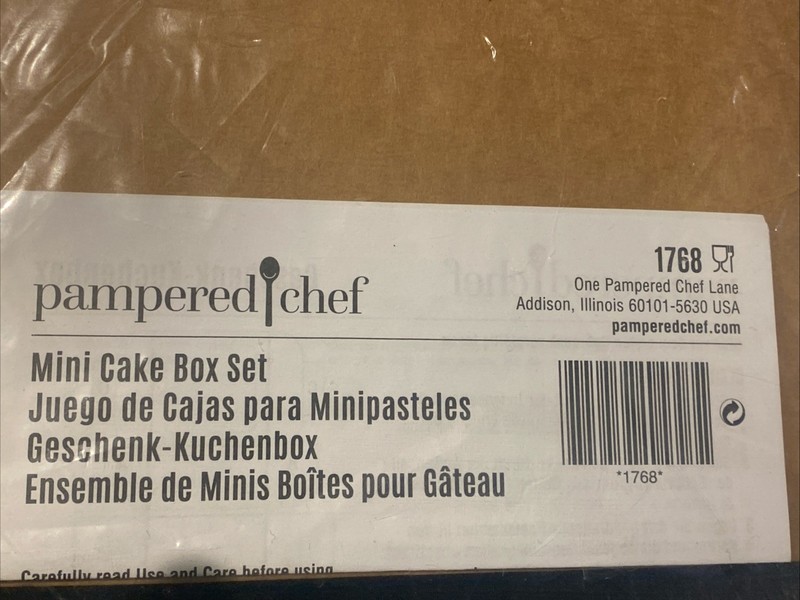 Retired – Pampered Chef Mini Cake Box Set #1768 New In Package Baking Gift Craft