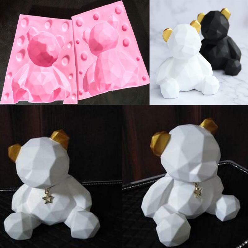 Silicone GEO Bear Mould Chocolate Fondant Sugarcraft Candle Soap DIY Clay Resin