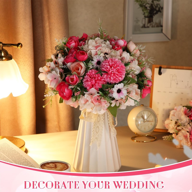Tigeen Peonies Artificial Flowers Faux Roses Silk Flowers Hydrangea Artificial gallery