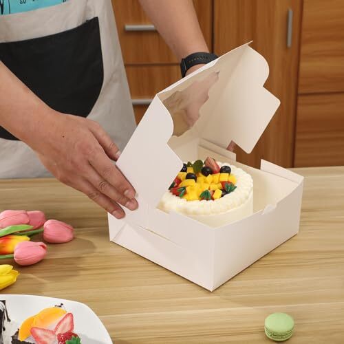 White Bakery Boxes with Window 36pcs 6x6x3 Inches Cookie Boxes Mini Cake Boxe... gallery