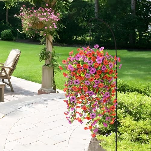 Artificial Hanging Flowers Plants for Outdoor Spring Summer Z Red Purple gallery