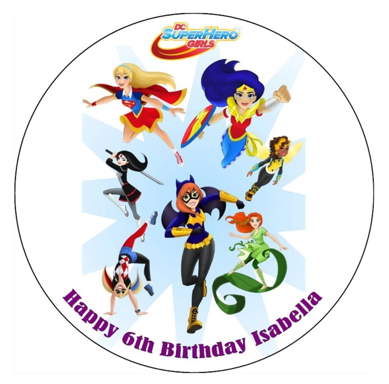 DC Superhero Girls Edible Cake Topper Icing Superhero Decorations (3 Sizes)