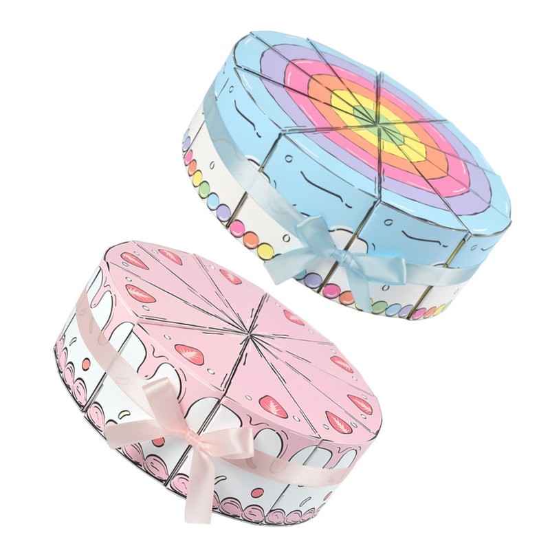 2 Sets Birthday Party Cake Shaped Candy Boxes Containers