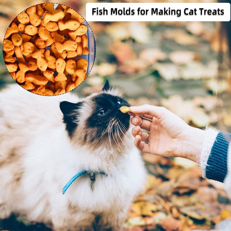 Cat Treat Molds, 112 Cavities Mini Fish Shape Silicone Mold for Baking Pet Tr... gallery