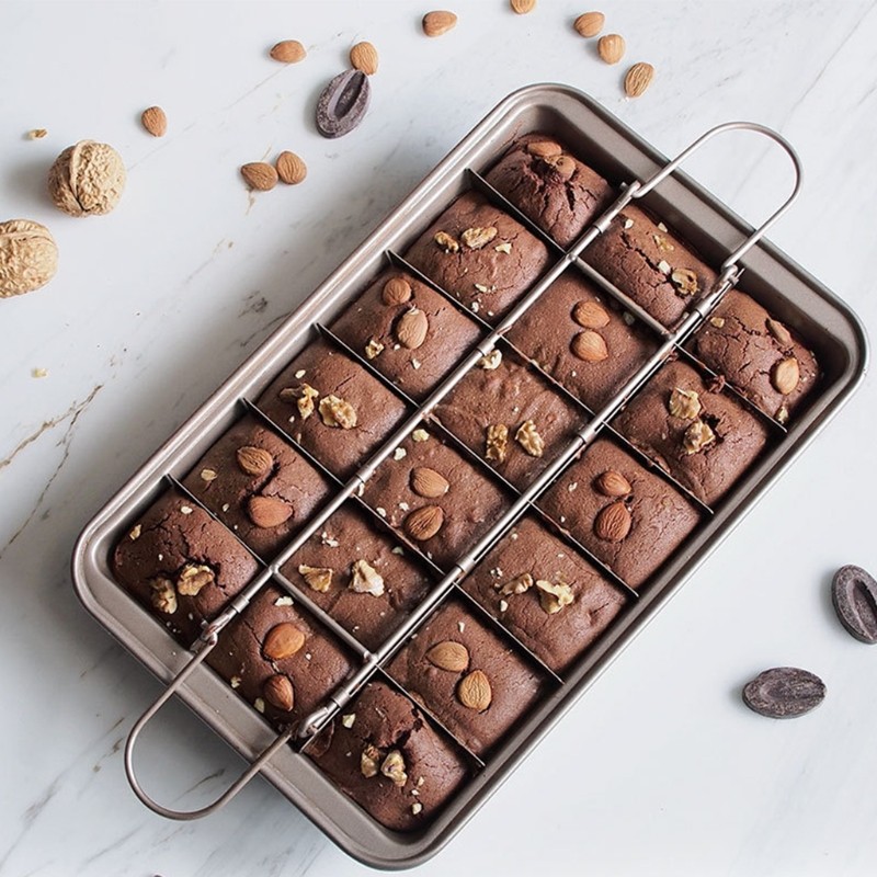 Non Brownie Pan with Removable Dividers Chocolate Cake Baking Tray Kitchen gallery