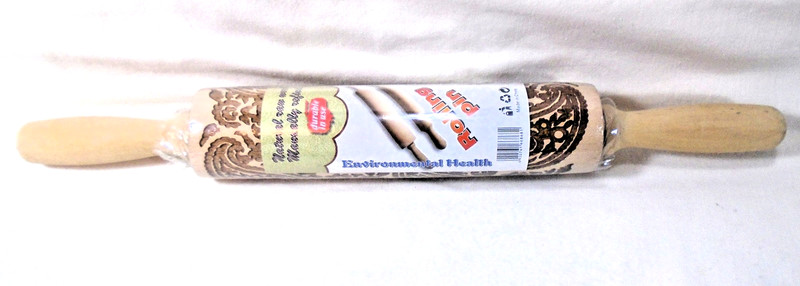 NEW Rolling Pin Embossed w Paisley Pattern for Baking Engraved Cookies 8" gallery