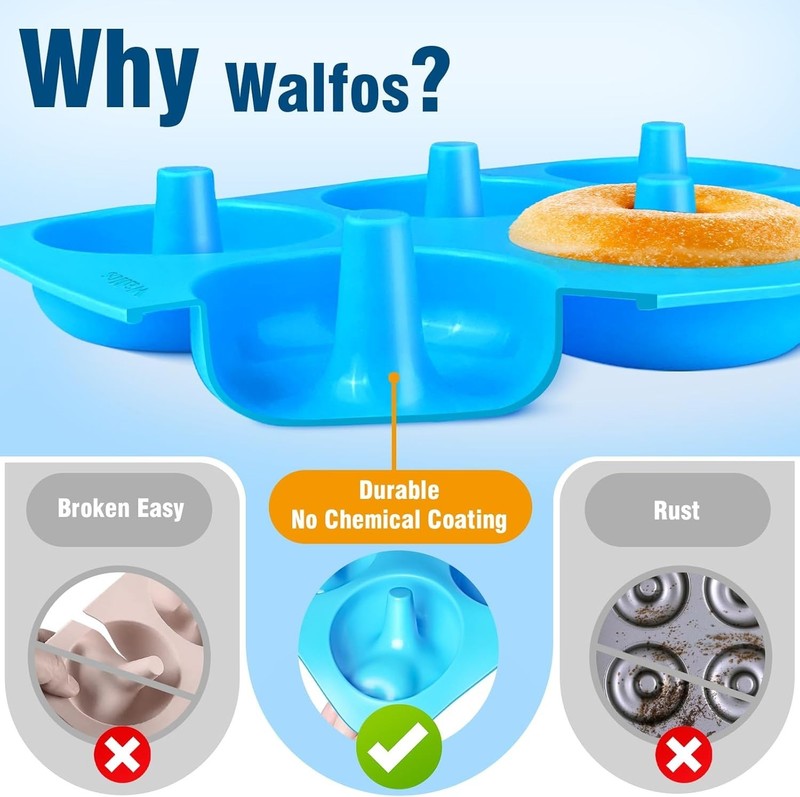 Bake Perfect Donuts with Non-Stick Silicone Molds - Set of 2 - Easy Clean gallery