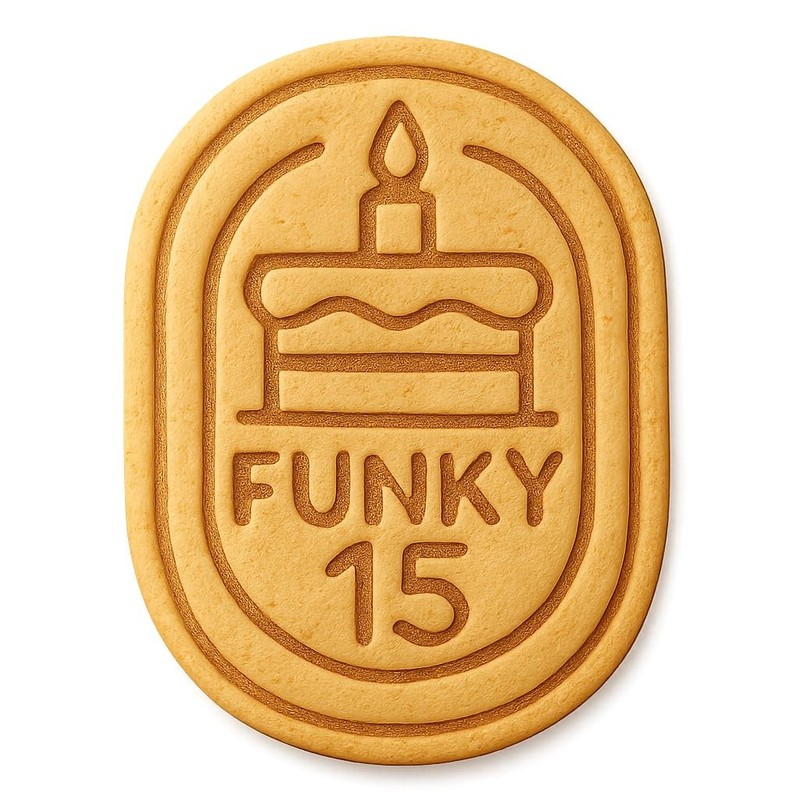 Funky 15 Groove Cookie Cutter & Stamp, Fondant & Clay – 3×4″