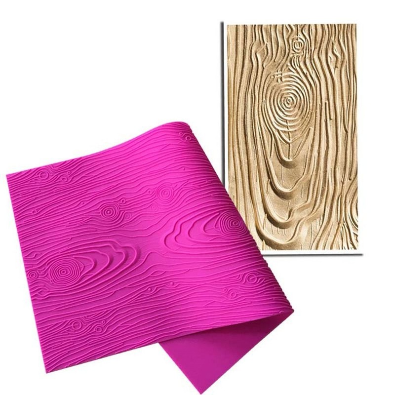AK ART KITCHENWARE Woodgrain Fondant Impression Mat Silicone Cake Lace Mold Cake