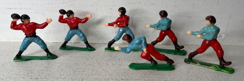 VTG Football Players Cake Toppers Decoration Made in Hong Kong 1950s Set of 6