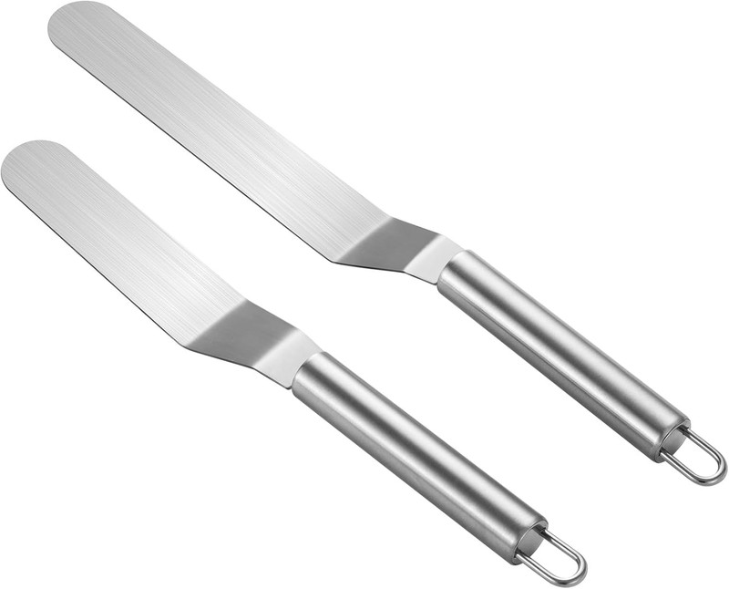 2 PCS Offset Spatula，Premium Stainless Steel Cake Decorating Tools – One Set In