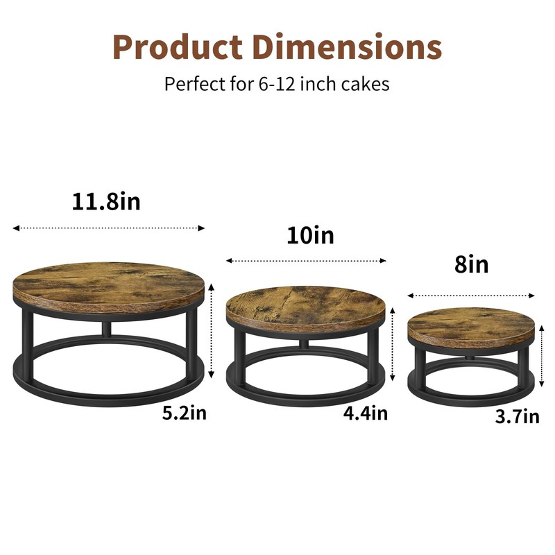 Cake Stand Set, 3 Packs Round Cupcake Stand Cake Pedestal Stand (8"/10"/12" P... gallery