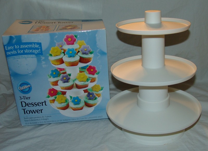 Wilton 3 Tier Dessert Tower Stand Display New NIB Plastic White Birthday Party