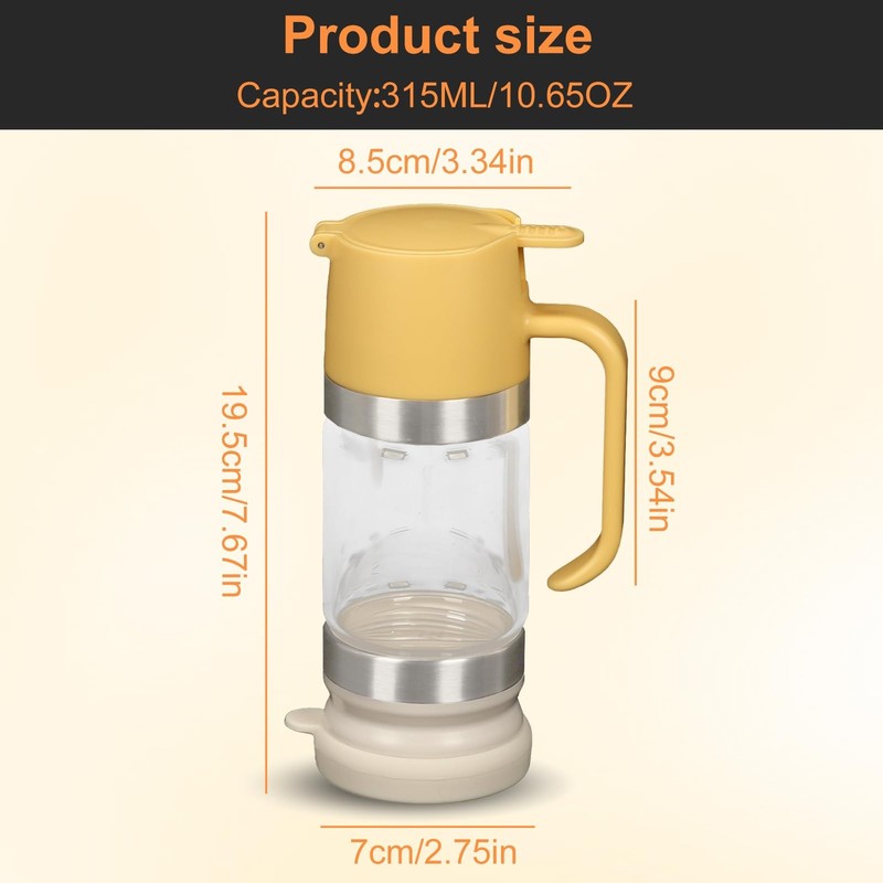 Glass Honey Dispenser No Drip - 10.65 OZ Honey Jar with Handle, Clear Honey P... gallery