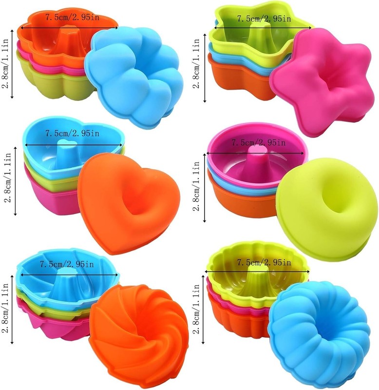 Compact Nonstick Silicone Baking Molds - 2 3/4" Size for Perfectly Shaped Treats gallery