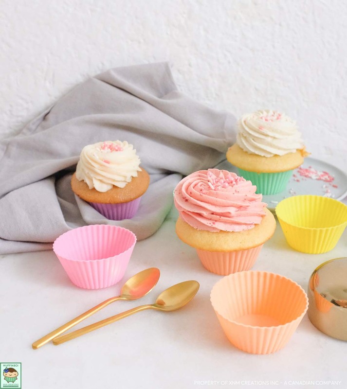 24 PCS Premium Grade Silicone Cupcake Muffin Liner Molds Baking Cups Pastel gallery