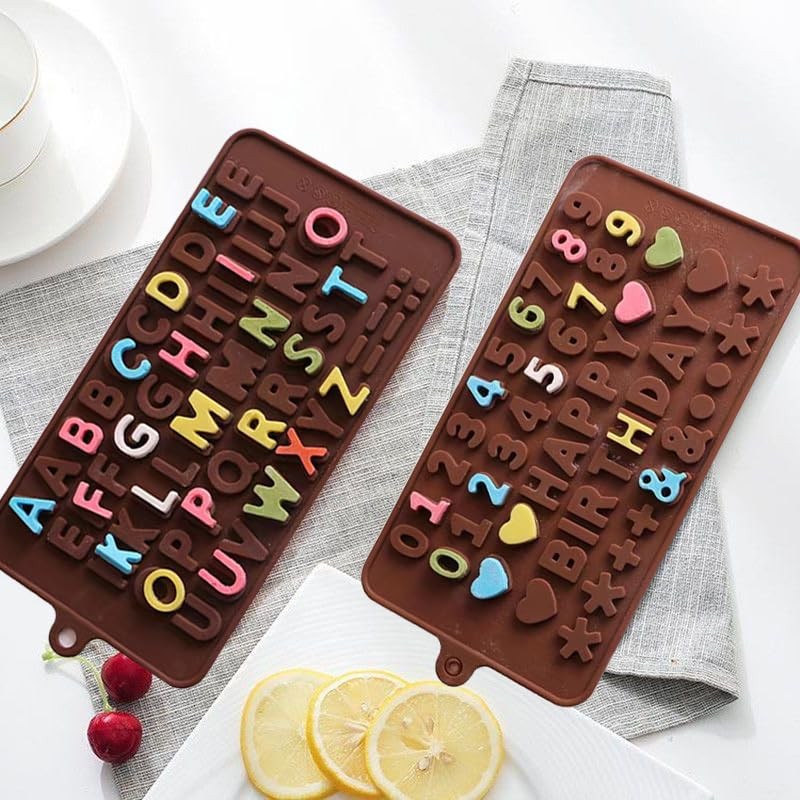 2 pcs Number Chocolate Molds and Letter Silicone Number Letter Silicone Molds gallery