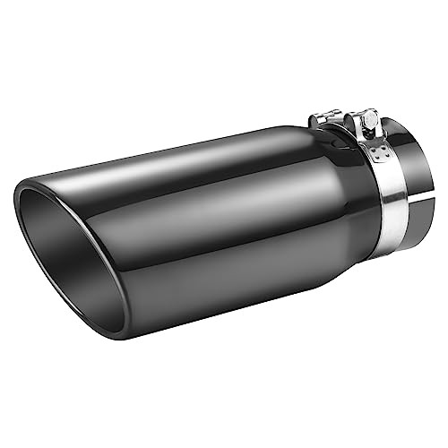 Black Chrome Exhaust Tips 3.5″ Inlet, 3.5″ 3.5″ inlet – 5″ outlet, 12″ long