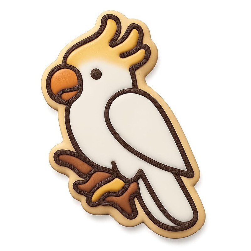 Playful Cockatoo Cookie Cutter & Stamp, Fondant & Clay - 4x3 gallery