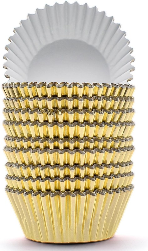 200 Pcs Gold Foil Cupcake Liners Standard Baking Cups Muffin Paper Cases